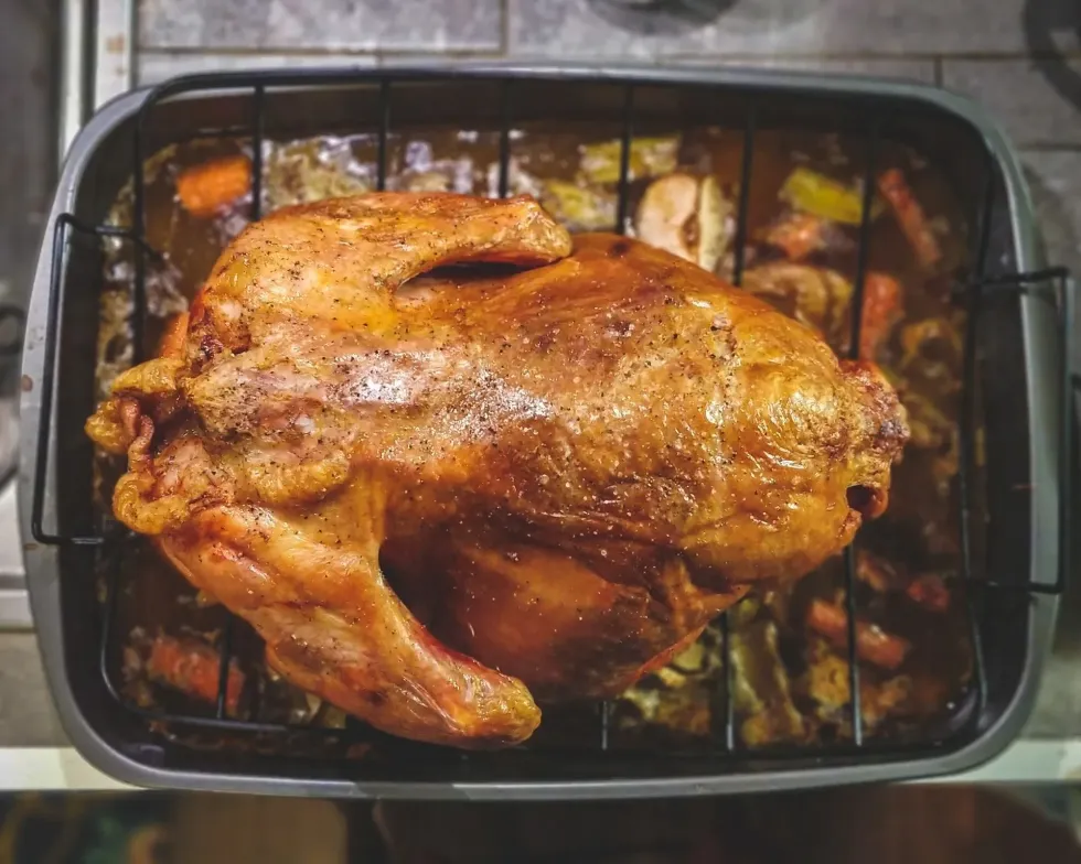 Cook chicken on National Rotisserie Chicken Day with crushed red pepper and Italian herb.