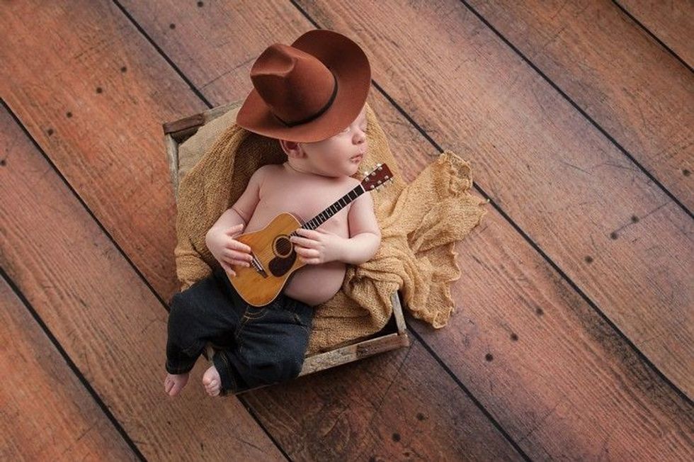 Cowboy baby is having his nap