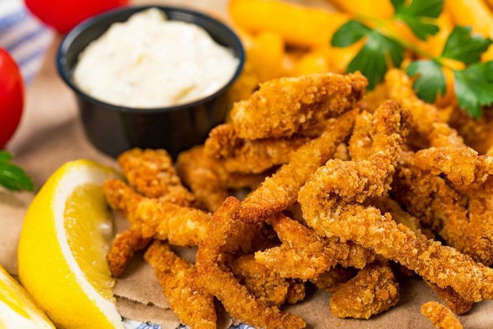 Crispy Breaded Clam Strips.