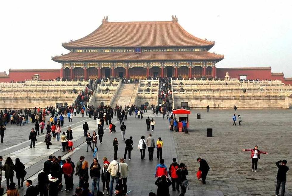 Crowded imperial palace of the ming and qing.