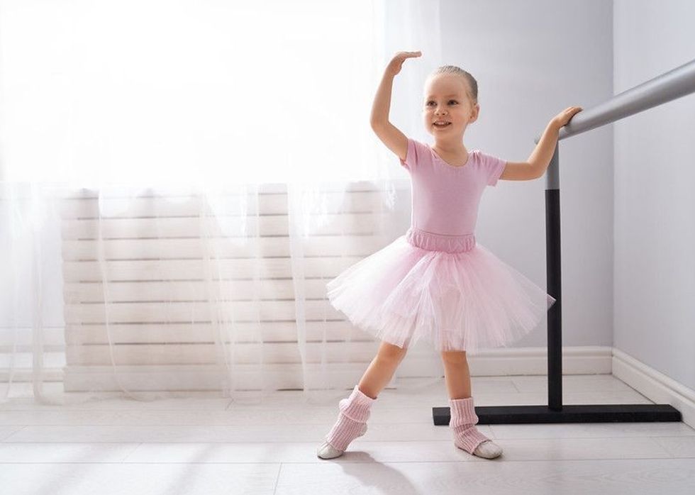Cute little girl dreams of becoming a ballerina.