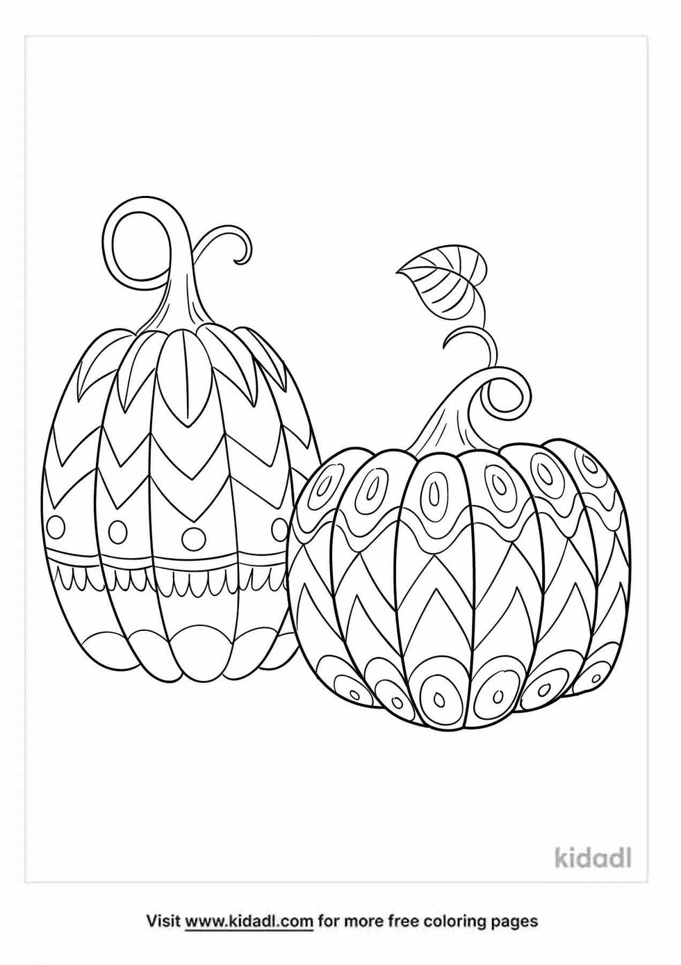 Cute pumpkins coloring pages for kids.