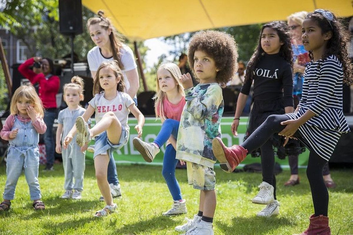 Dance workshop with children at Amsterdam Roots Open Air.