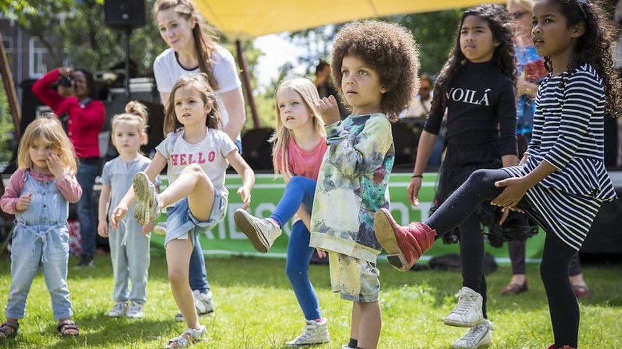 Dance workshop with children at Amsterdam Roots Open Air.