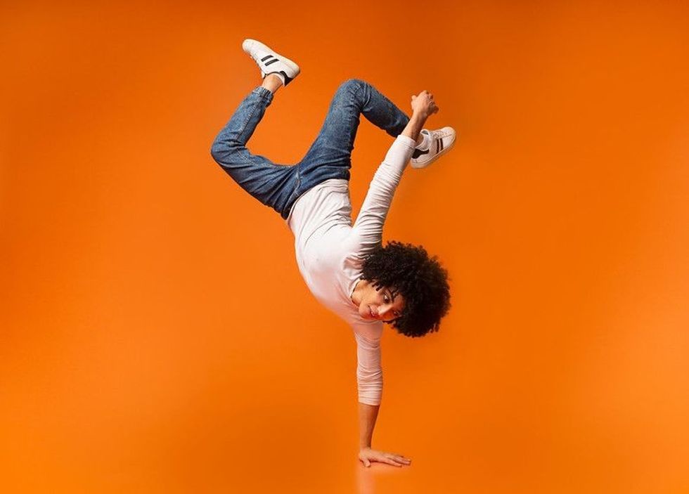Dancer posing for dance move