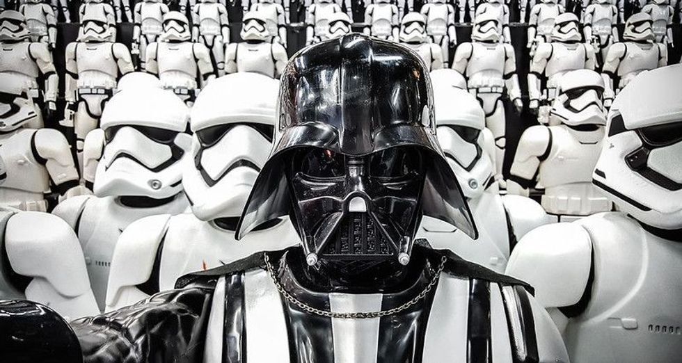 Darth Vader with Stormtroopers army