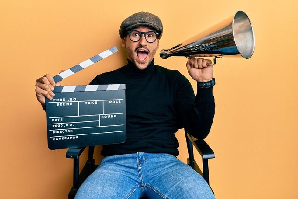 Director holding a clapper