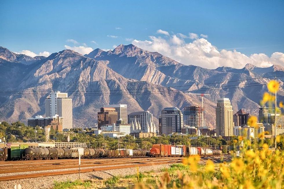 Downtown Salt Lake City skyline, Utah in USA.