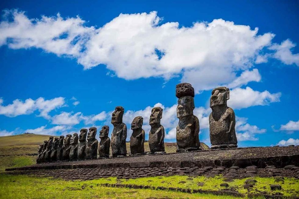 Easter Island is famous for its Moai statues.