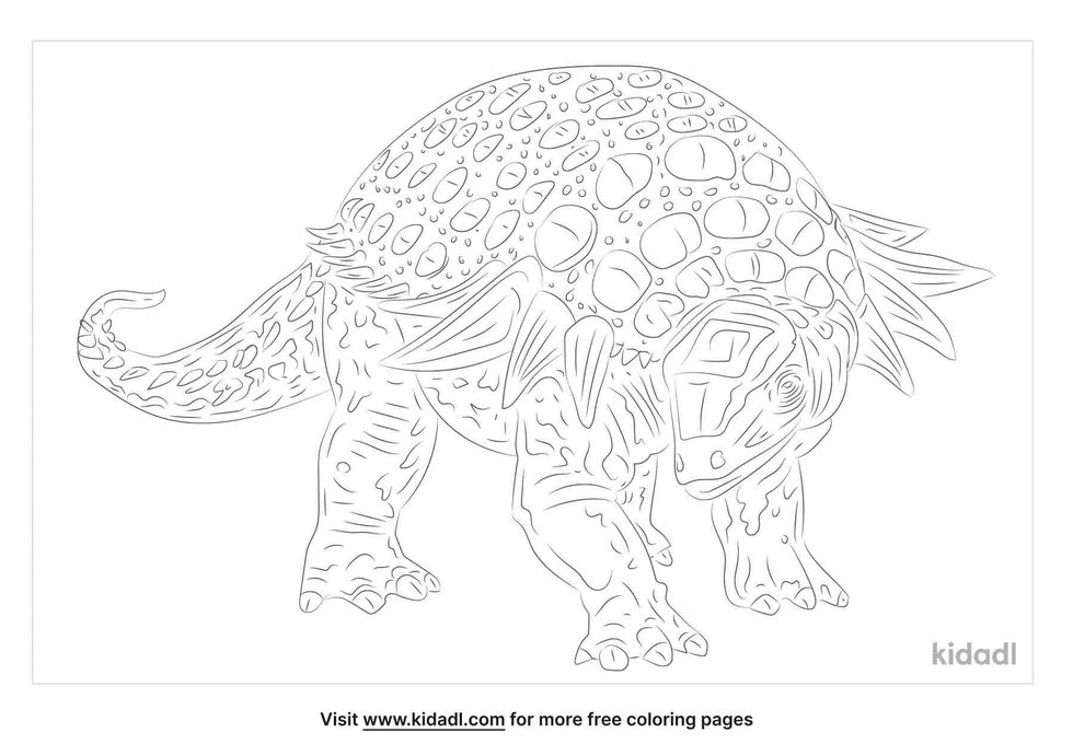 Edmontonia dinosaur coloring pages for kids.