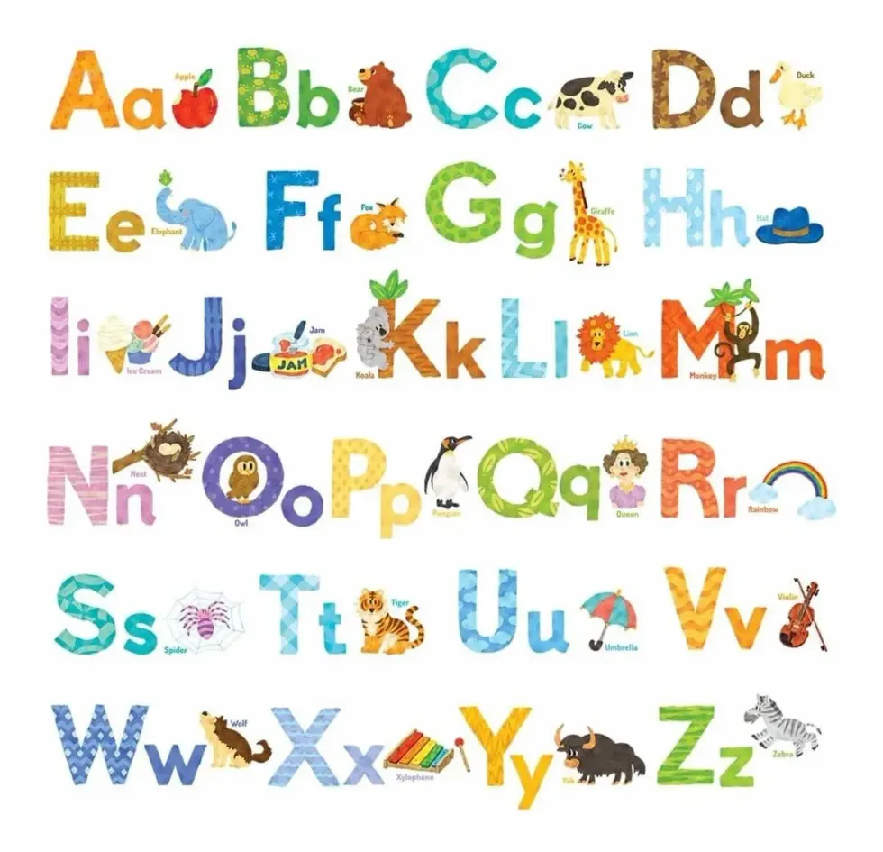 Educational animal wall decals for kids under 5 years old.