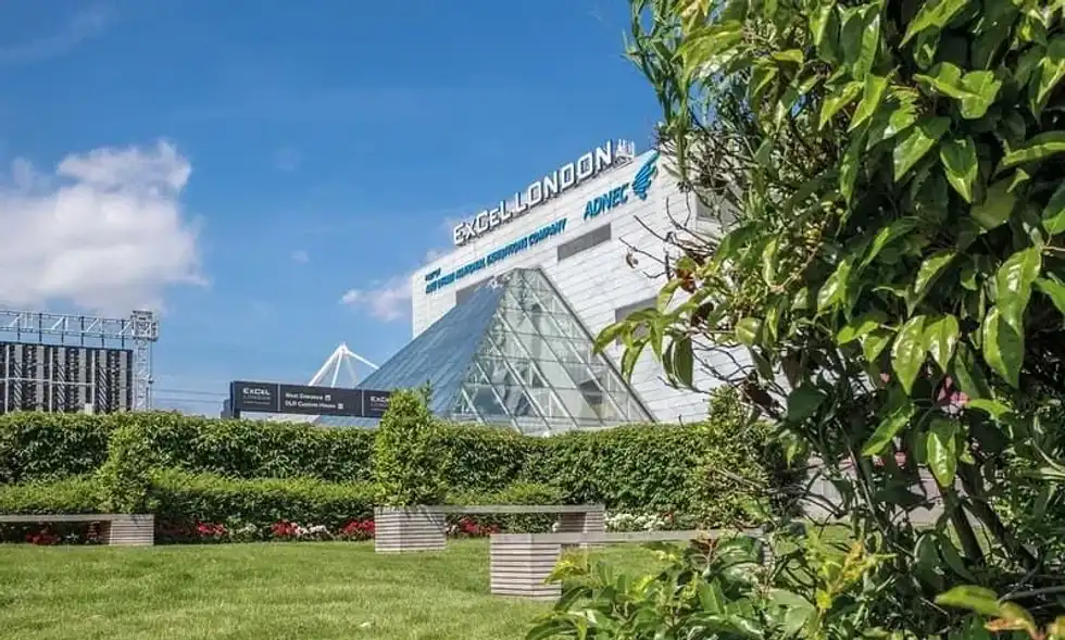 Exterior of the ExCeL London Centre.