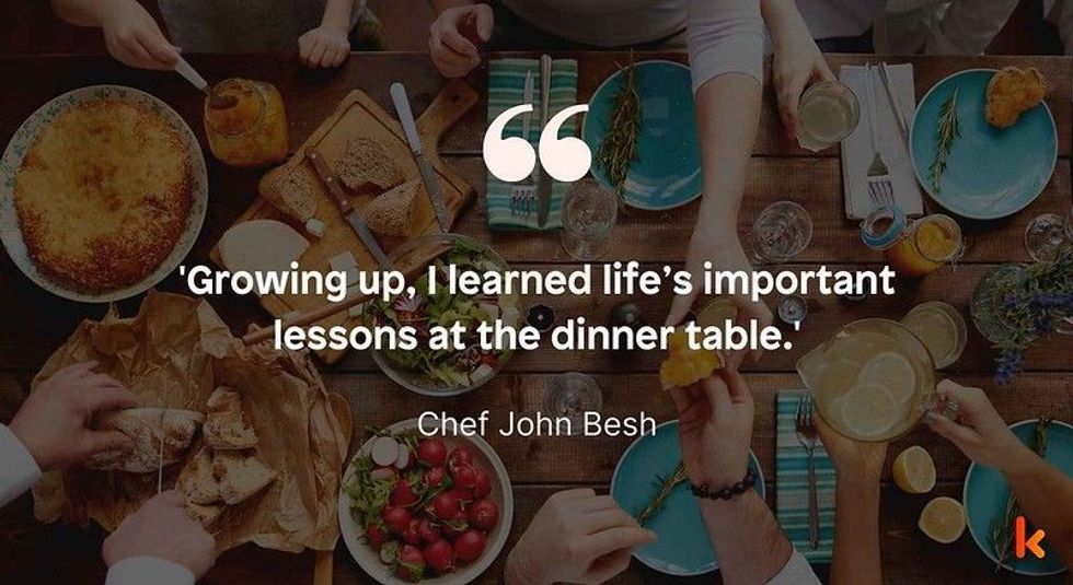 Family Food Bonding Quote by Chef John Besh