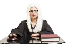 Female judge wearing a wig