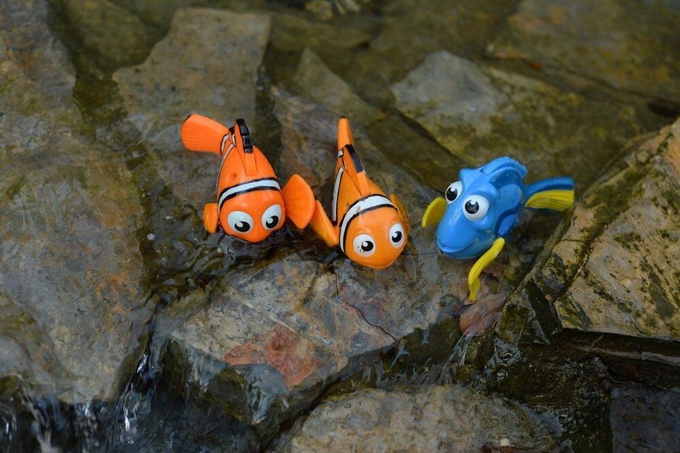 Figurines of the characters from the movie Finding dory
