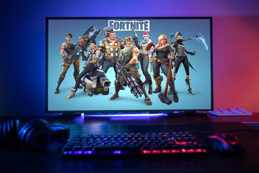Fortnite game on computer  screen.