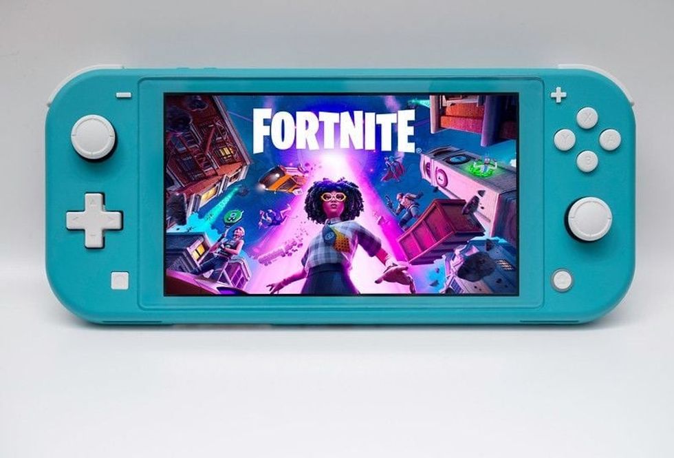 Fortnite game on screen