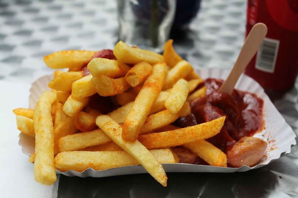 French fries can be eaten as a side dish or snack, and some people eat them with burgers