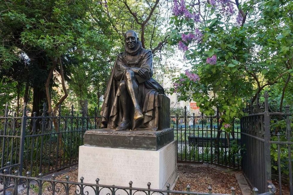 French philosopher Michel de Montaigne, on Paul Painlevé Square