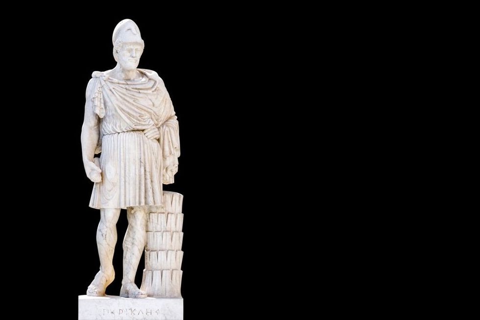 Full body Statue of ancient Greek statesman Pericles.