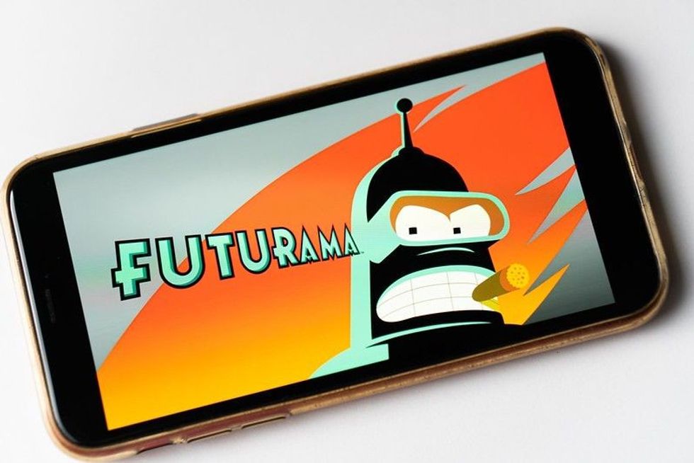 Futurama title display in mobile phone