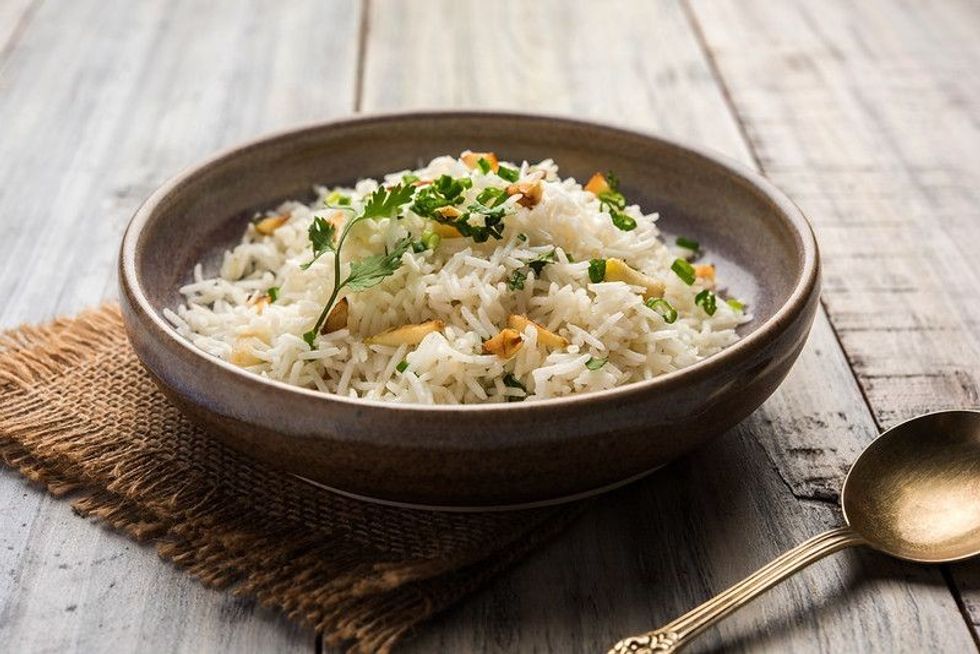 Garlic Fried Rice using Basmati Rice.