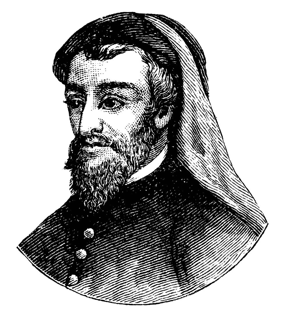 Geoffrey Chaucer, c. 1343-1400, he was famous English poet, author, philosopher, and astronomer, famous as Father of English literature