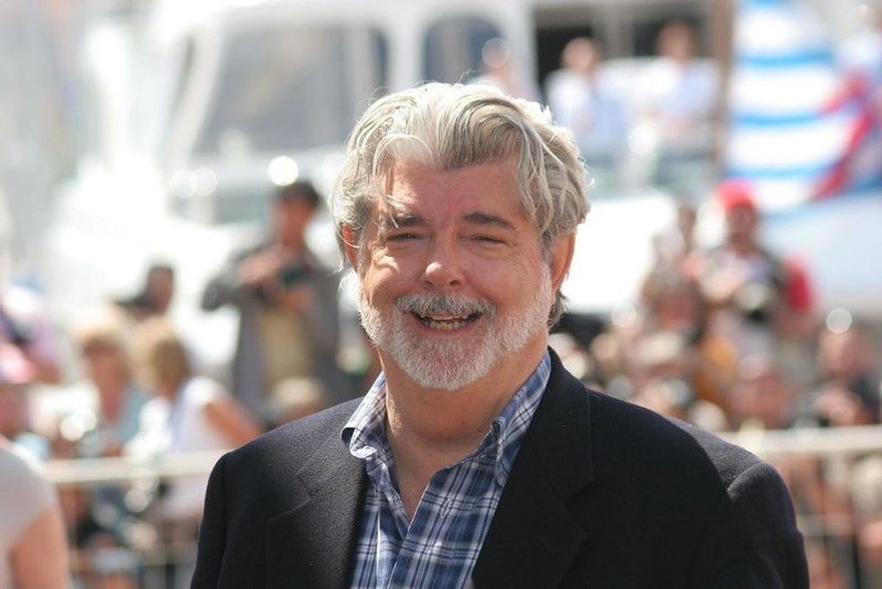 George lucas in black coat