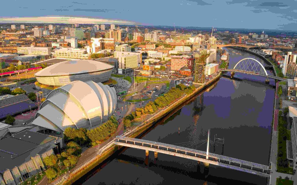 Glasgow Arc and Bells Bridge over the River Clyde at Finnieston