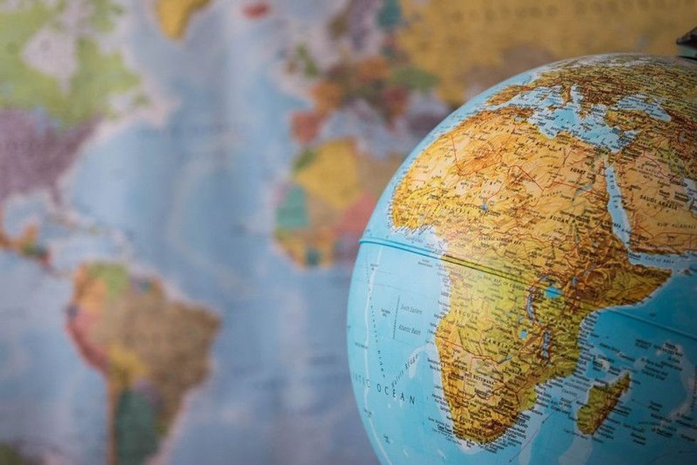Globe with Earth's map
