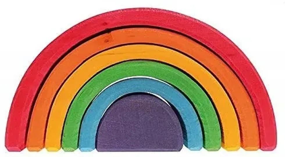 Grimm's 6 Piece Wooden Rainbow.