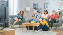 Group Friends Watching TV