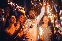 Group of friends celebrating.