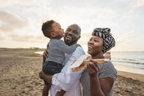 Happy family having fun on the beach during summer vacation - NIcknames