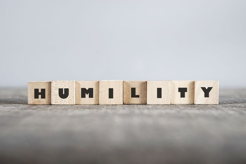 Humility word made with building block