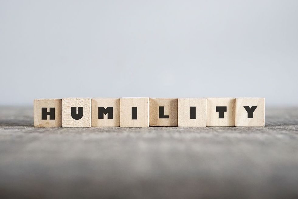 HUMILITY word made with building blocks.