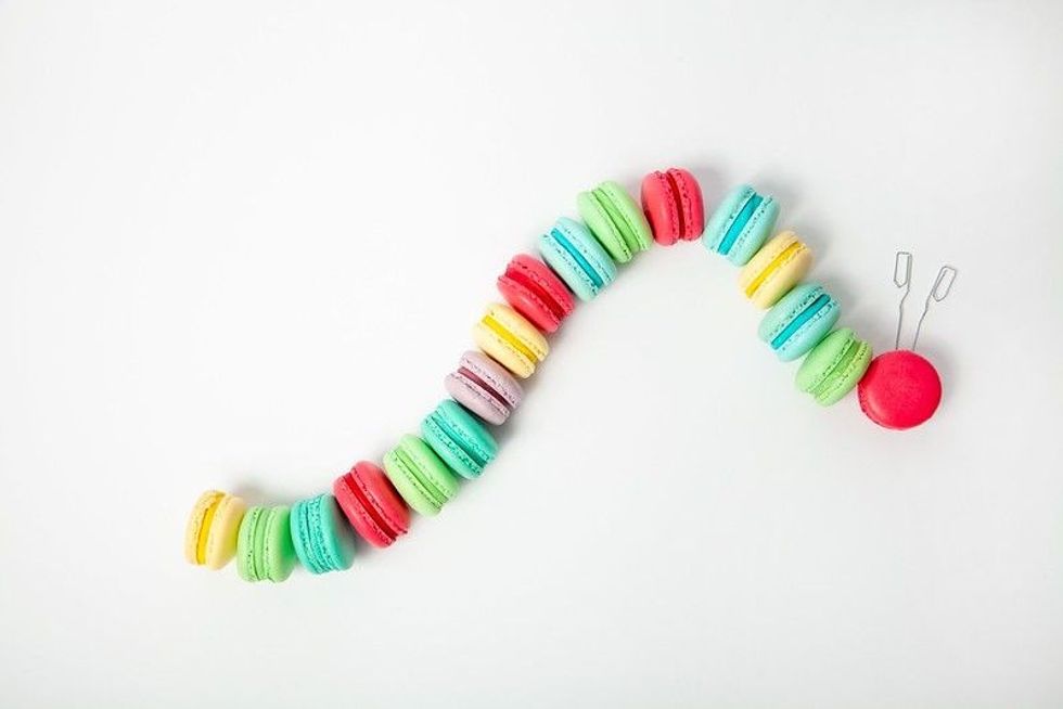 Hungry caterpillar made of multi colorful