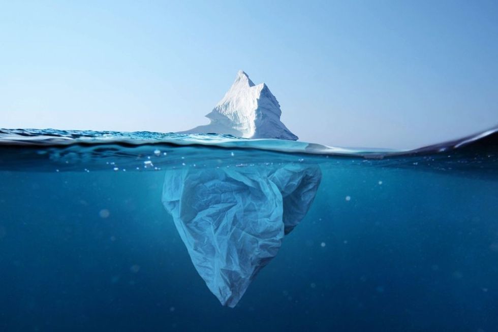 Iceberg - plastic bag with a view under the water.