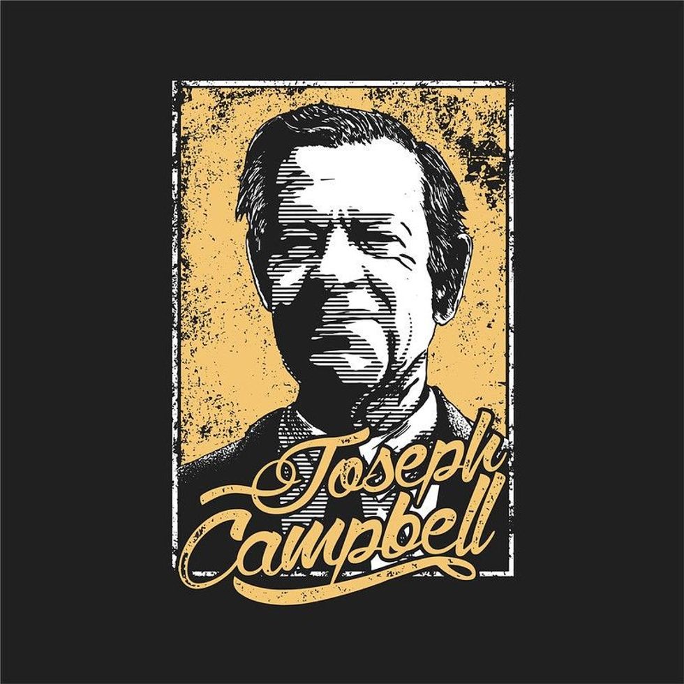 Illustration of Joseph Campbell, American Professor of Literature