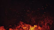 Image of a fire and smoke with embers