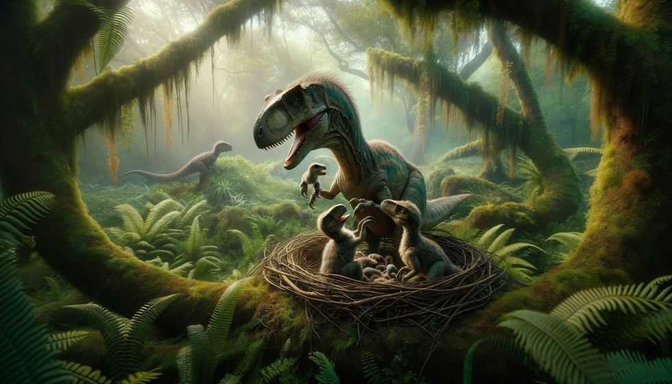 Image of an arcovenator with its young.