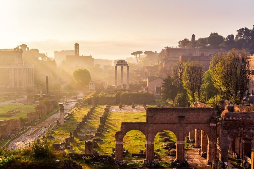 Image of Roman Forum in Rome, Italy during sunrise