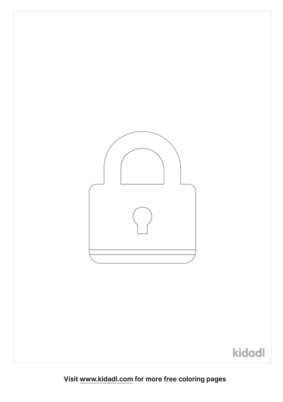 Large Lock Coloring Page