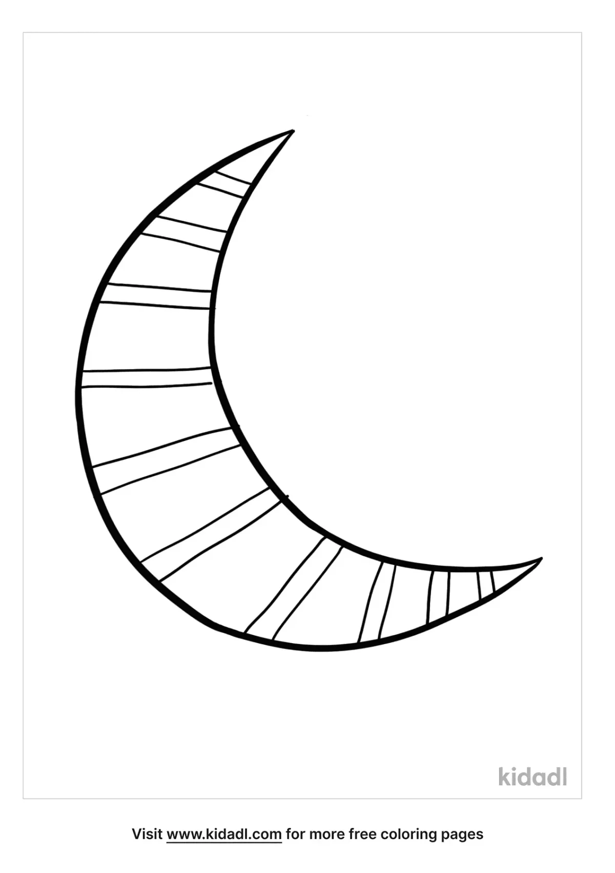 Crescent Moon Stripes Coloring Page