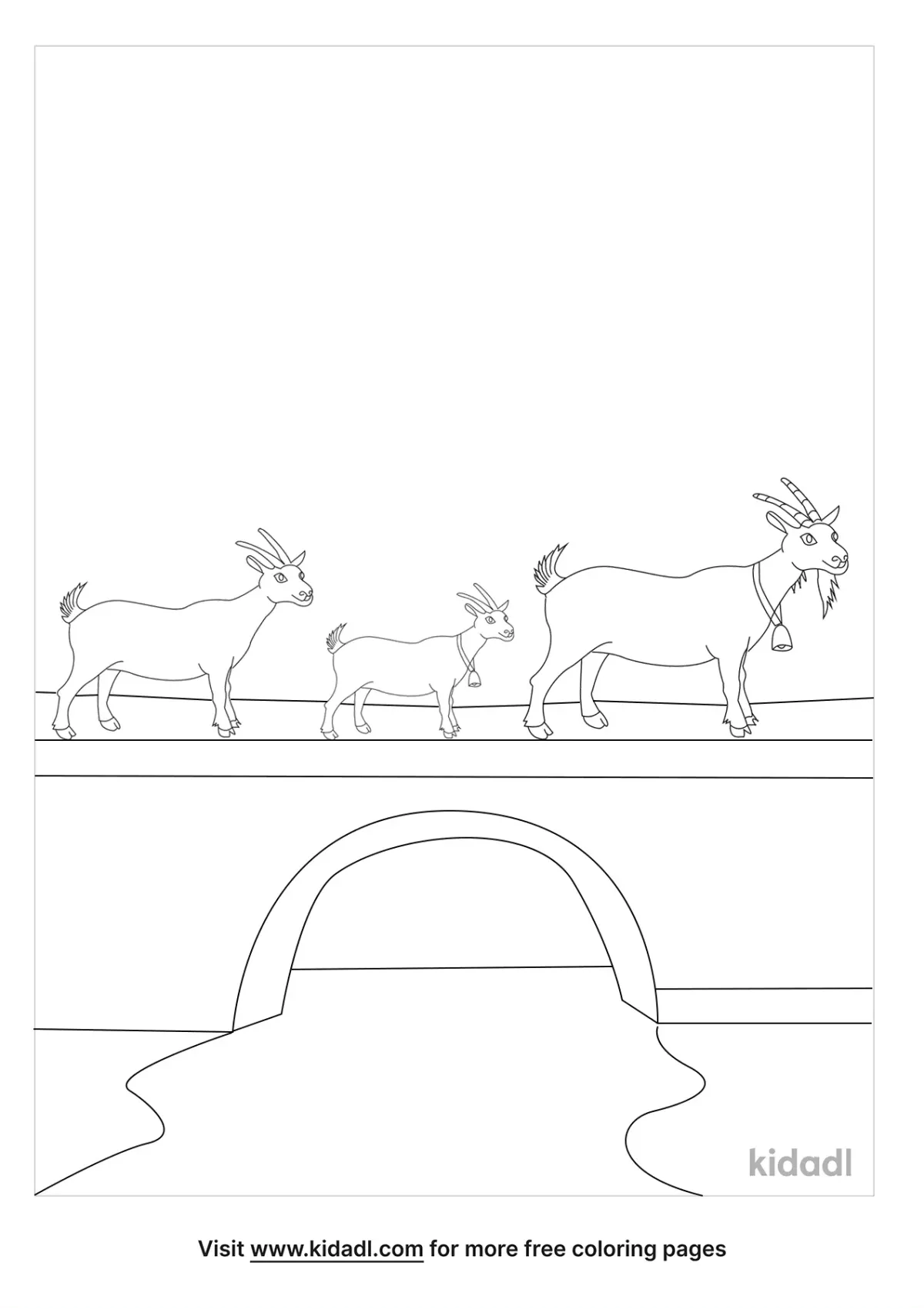 Three Billy Goats Gruff Coloring Page