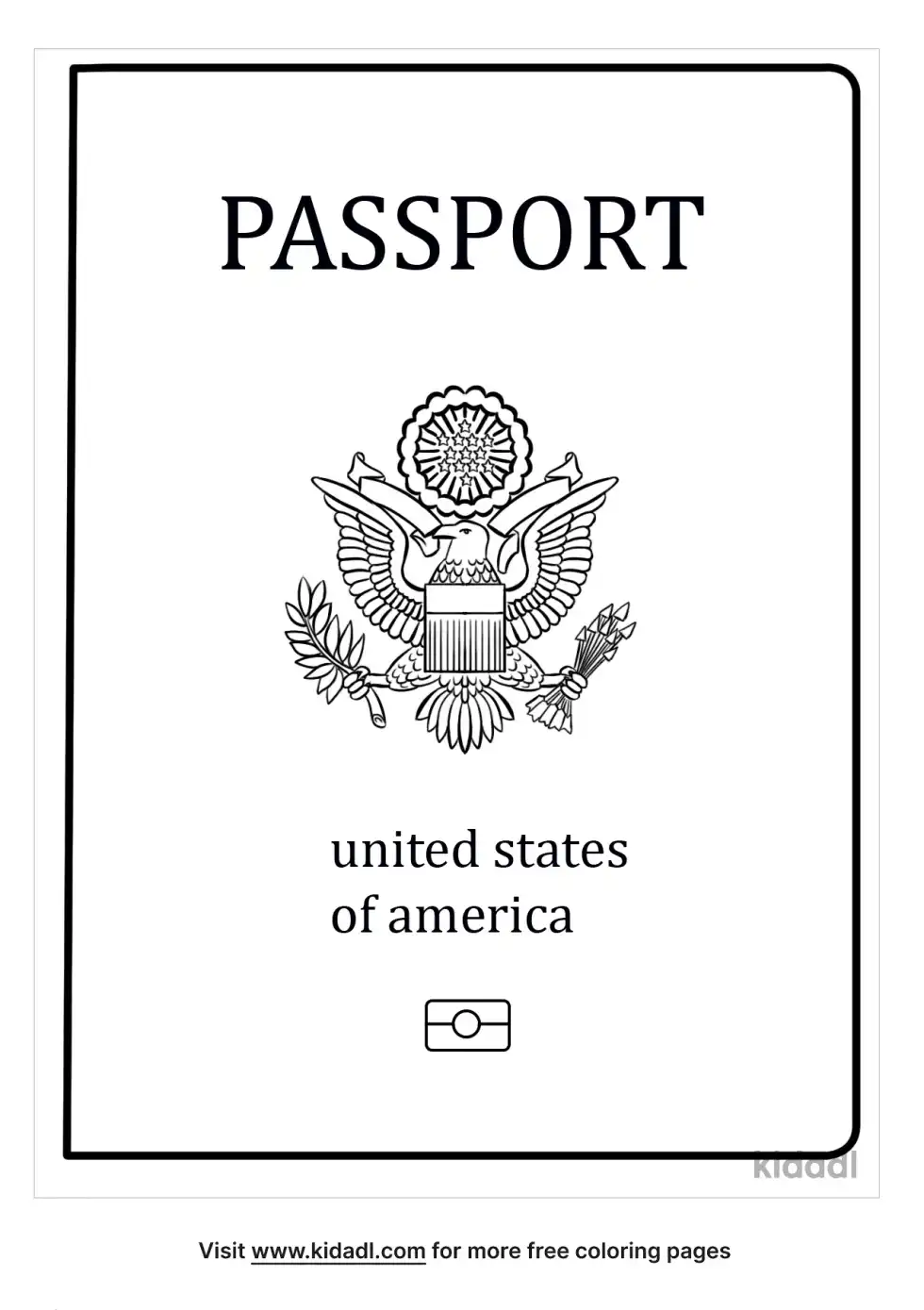 Passport Coloring Page
