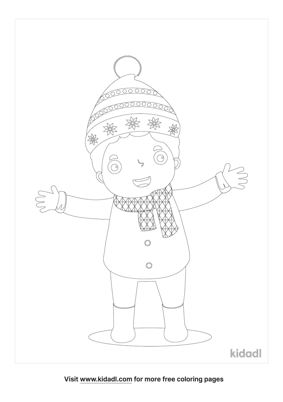 Boy In Snow Cap And Scarf
