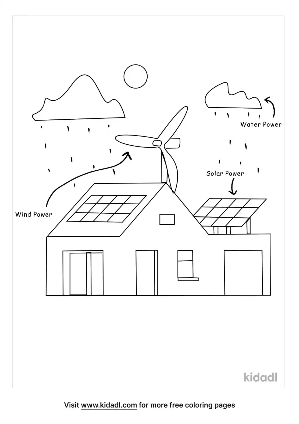 Energy-Efficient Home Coloring Page