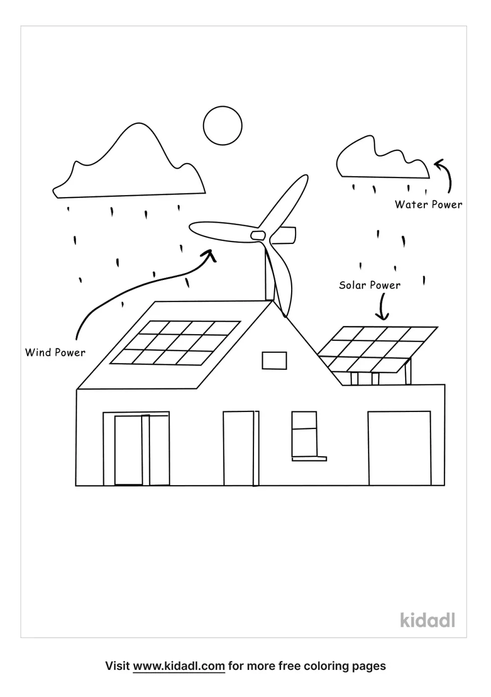 Energy-Efficient Home Coloring Page