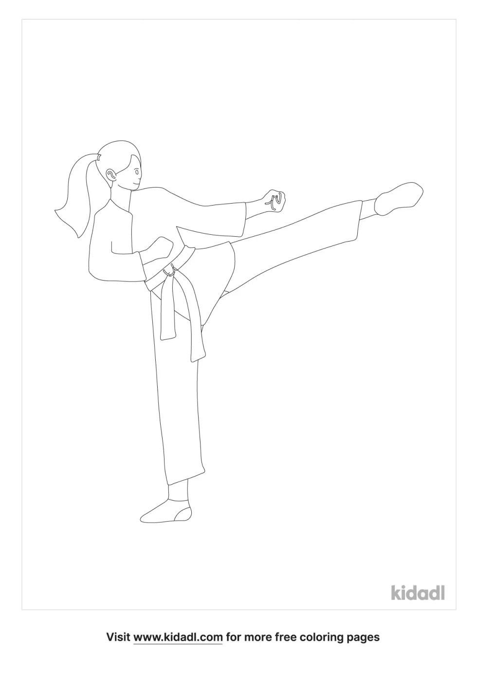Girl Doing Karate